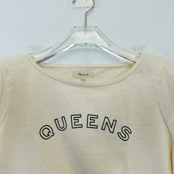 MADEWELL Women 100% Cotton Ivory White Queens Blouse SMALL Long Sleeves Stretch - Picture 6 of 11